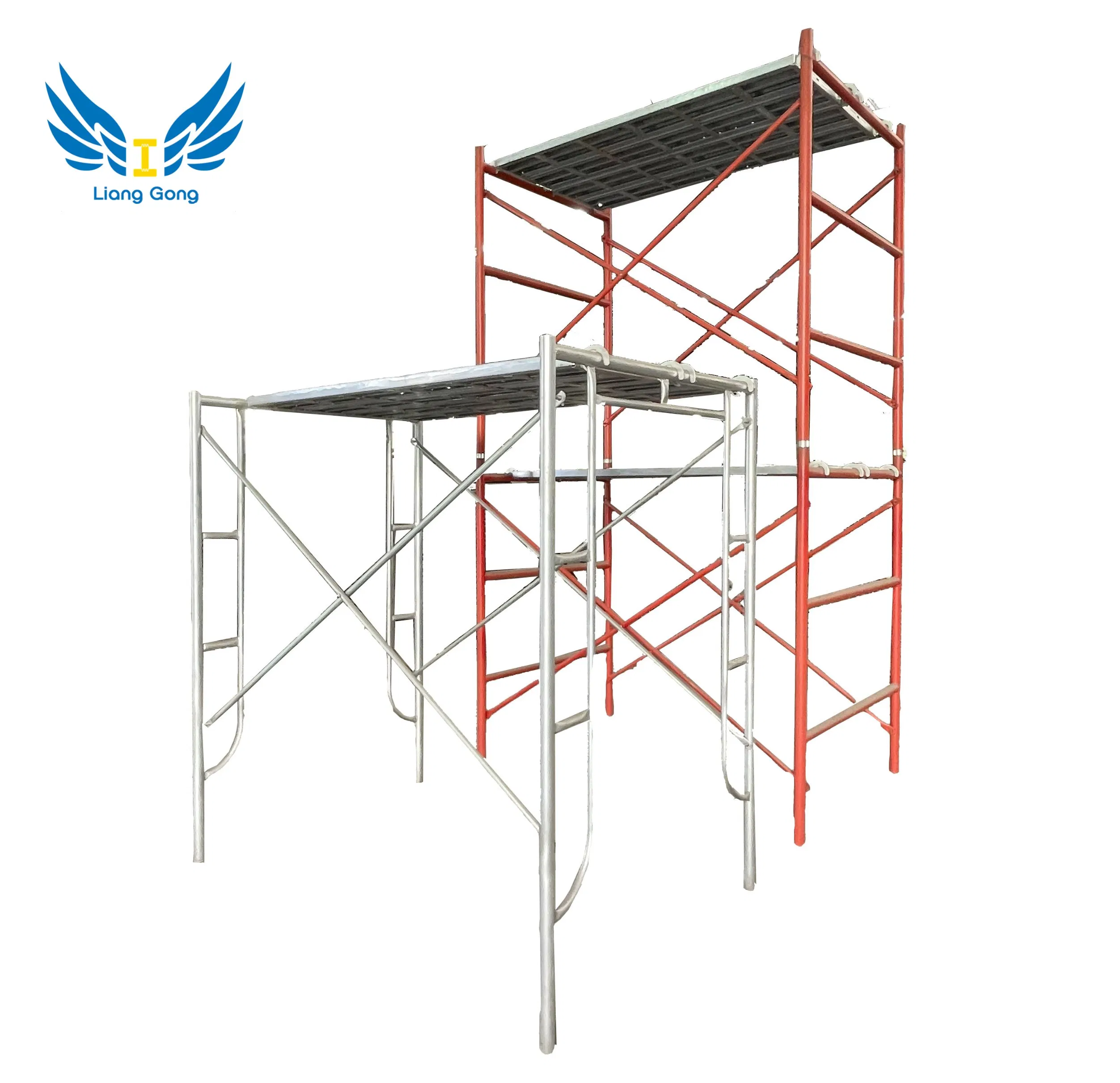 Construction Frame Pre-Galvanized/Painted Scaffolding H Frame Systems Cross Brace Mobile Walk-Through Frame Door Frame Scaffolding Frame System