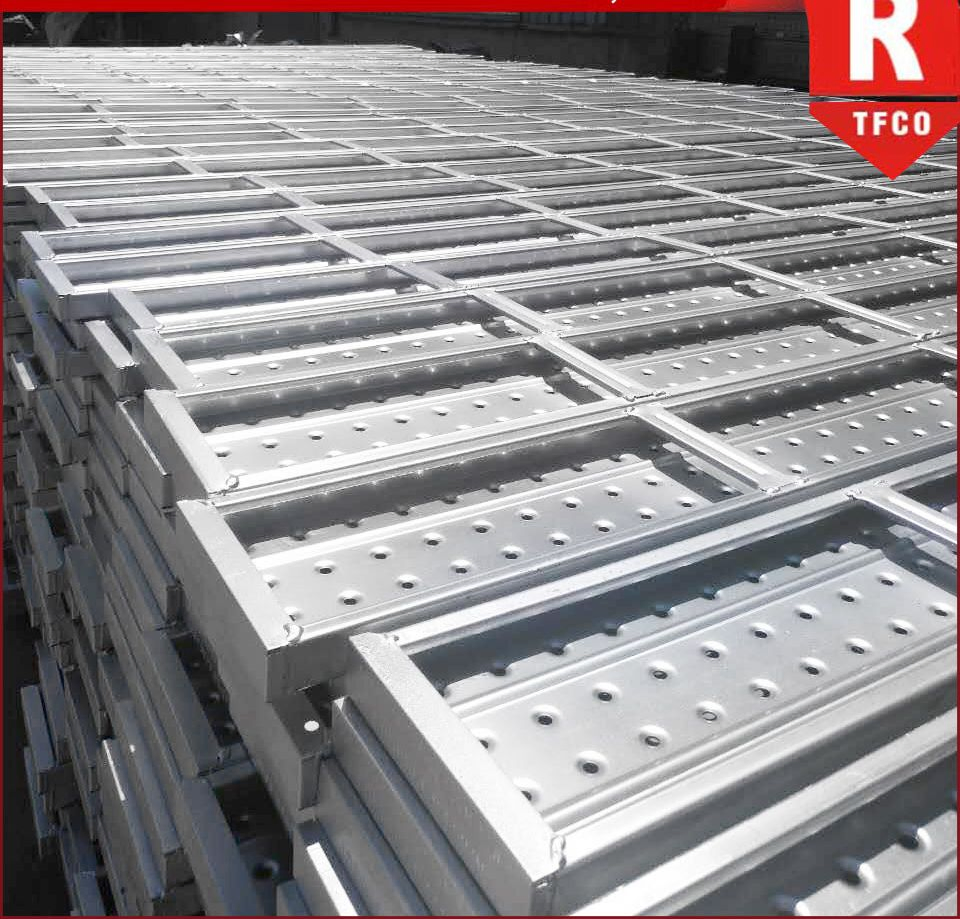 Q195 Galvanized Catwalk Steel Platform Plank Walk Boards with Hook in Frame and Ringlock Scaffold System for Construction