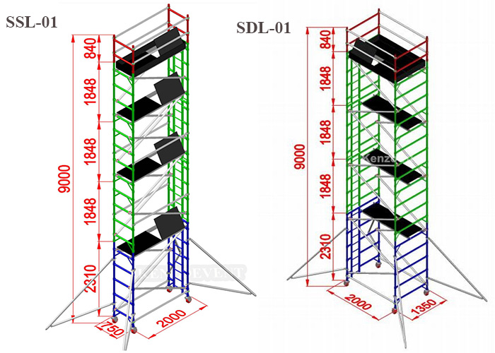High Grade Aluminum Mobile Scaffolding Tower for Sale