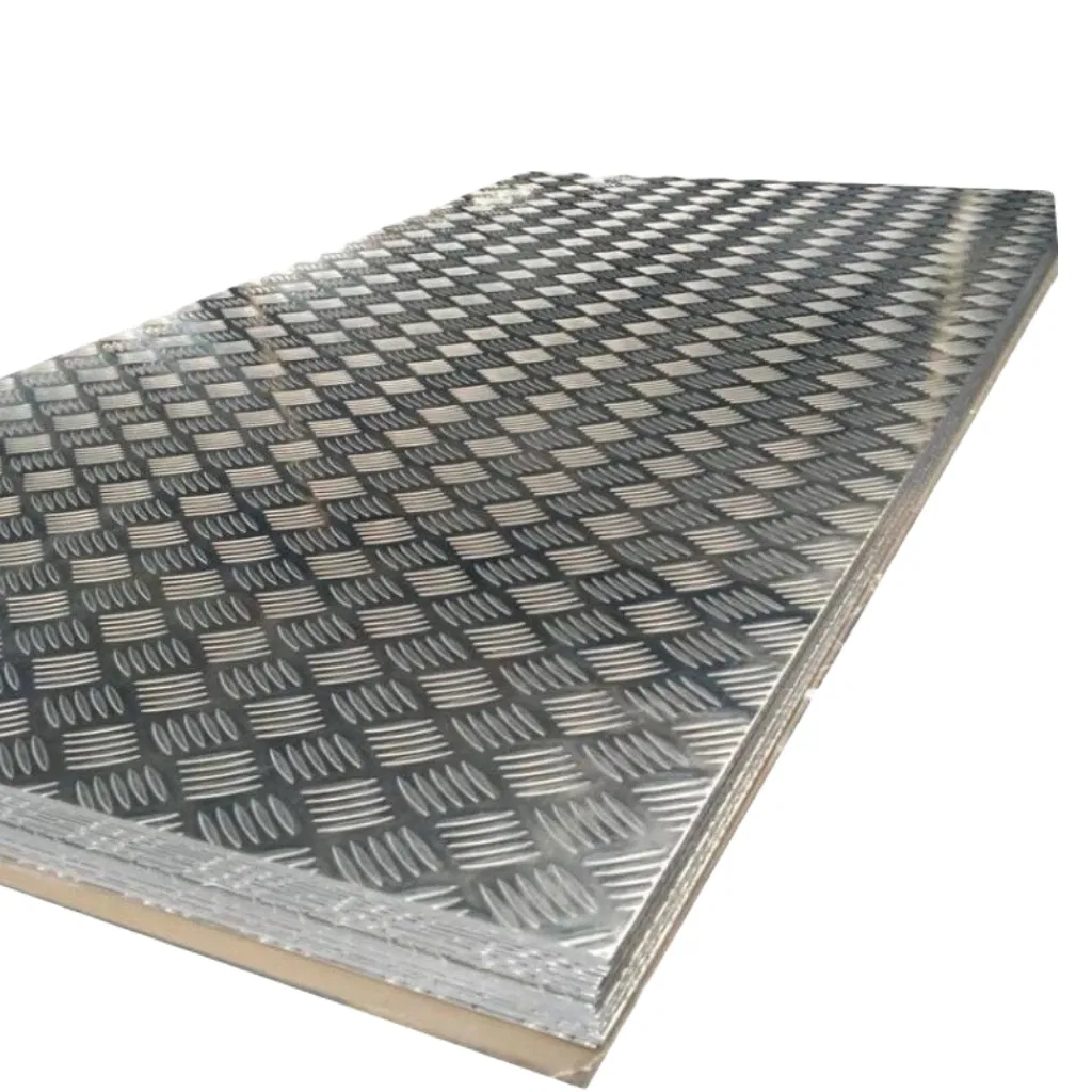 Anti-Slip 6061 6063 6082 3003 Aluminum Embossed Checkered Tread Sheet for Refrigerator/Construction