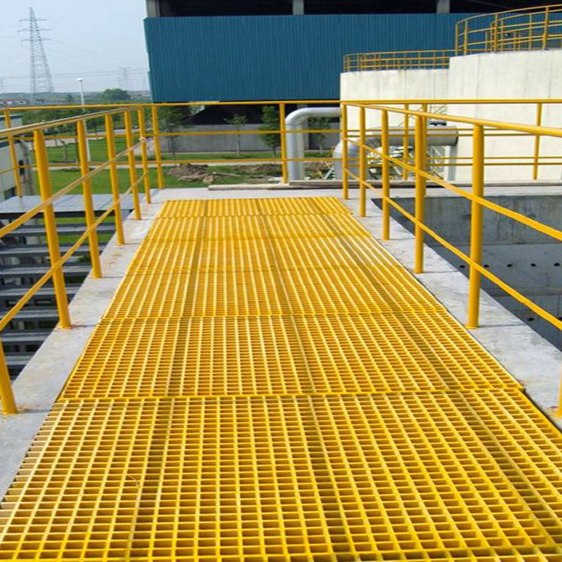 Non Slip Stair Treads FRP Grating High Strength and Durability Anti-Slip Fiberglass Grating Chemical Resistant