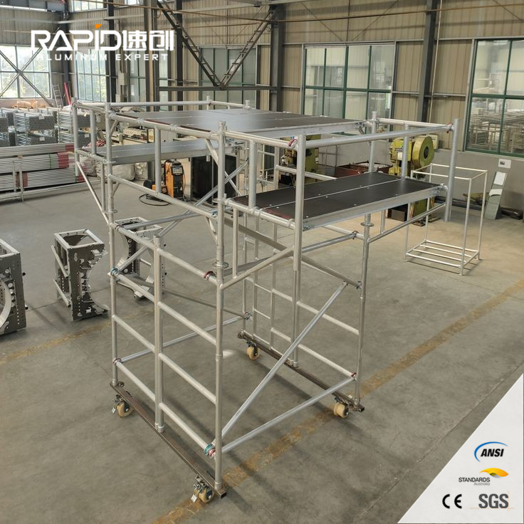 Aluminum Tubular Scaffold Frame Steps Mobile Ringlock Scaffolding System