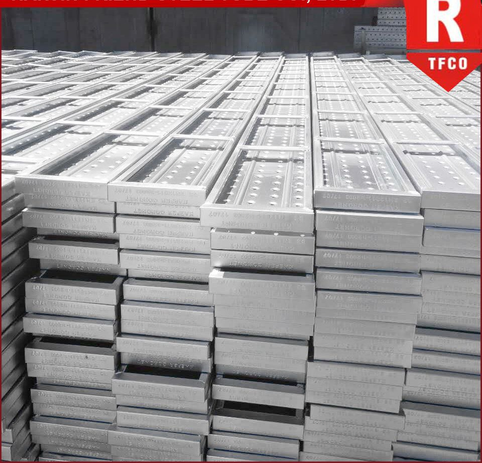 Q195 Galvanized Catwalk Steel Platform Plank Walk Boards with Hook in Frame and Ringlock Scaffold System for Construction