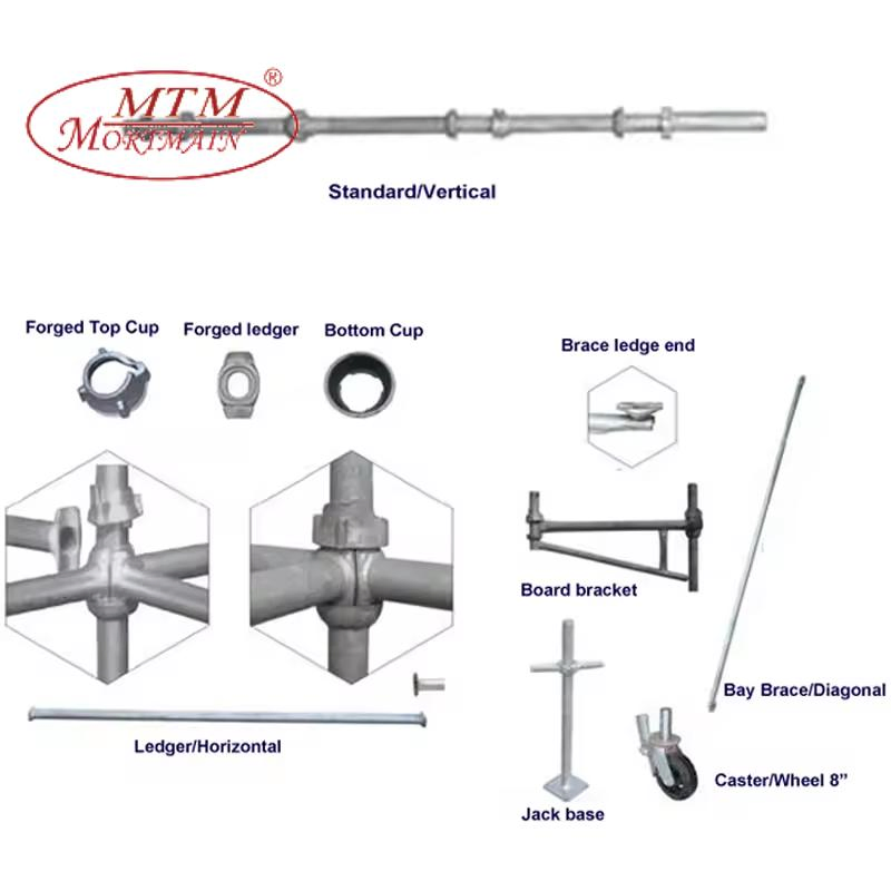 Hot DIP Galvanized Cuplock Scaffolding with Vertical Standard for Sale Andamiaje