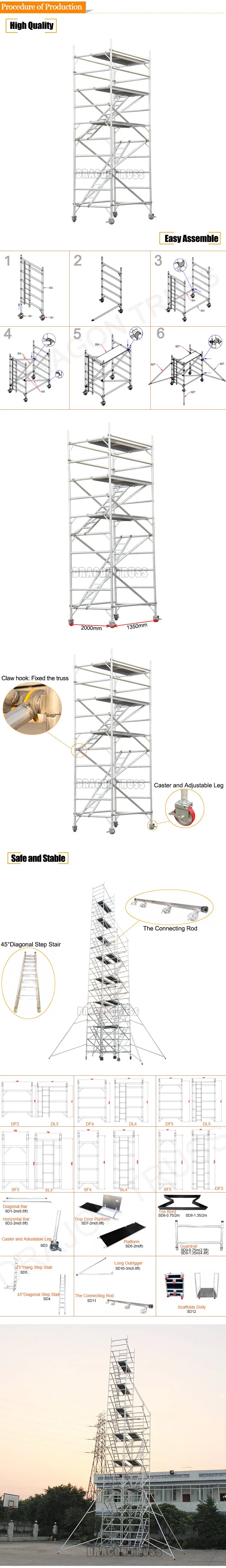 Heavy-Duty Locking Aluminum Scaffold