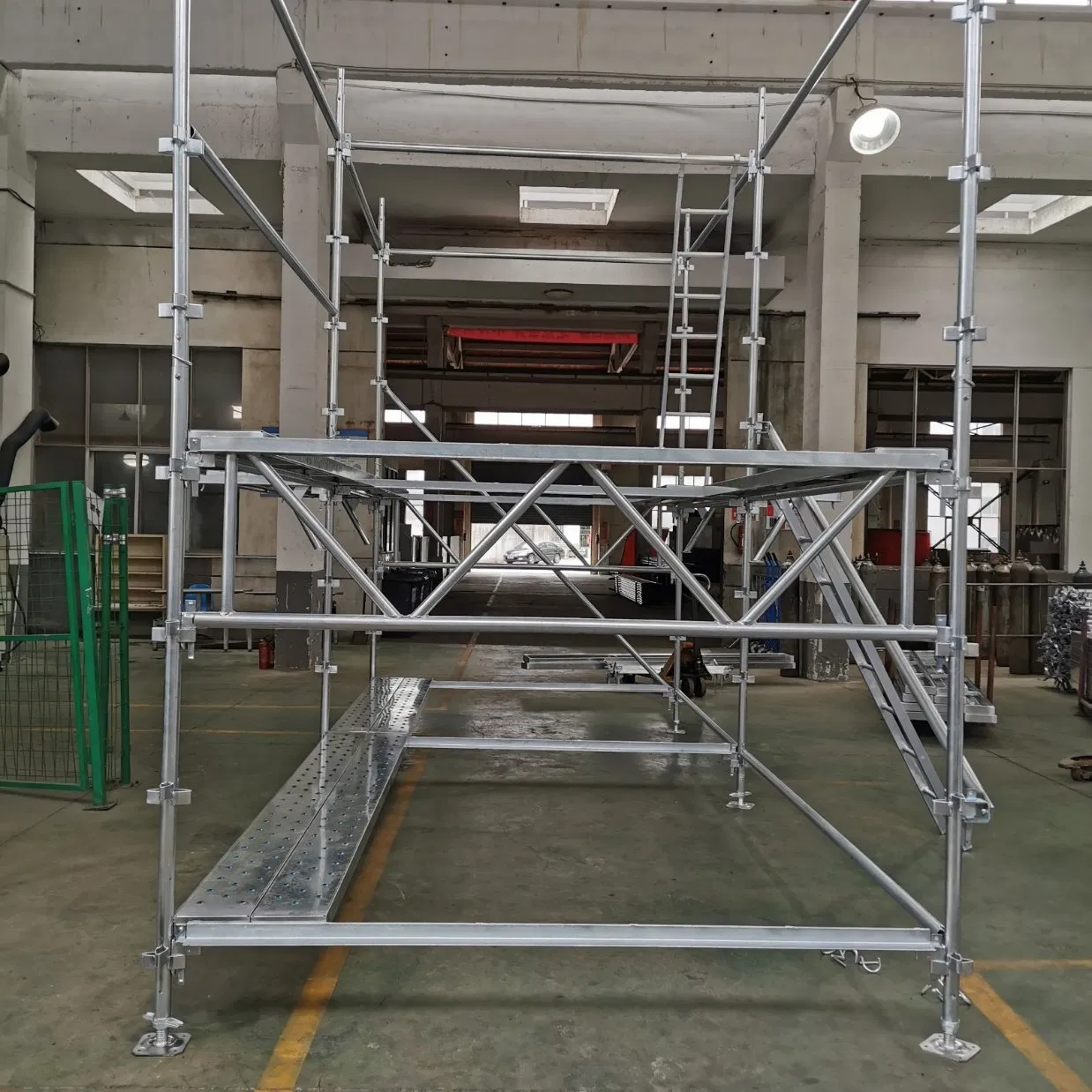 Scaffolding Galvanized Kwikstage Steel Plank/Steel Board with Hook Walk Through Scaffold