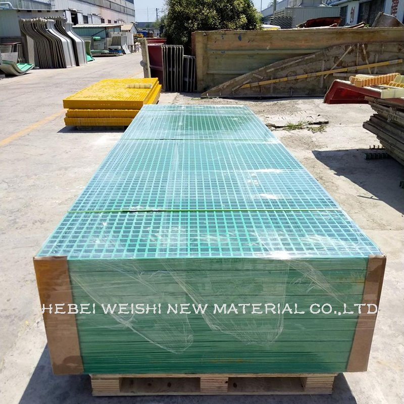 Concrete Reinforcing Grid Process Corrosion Resistant GRP Grille Stair Treads and Platforms Anti-Slip Fiberglass Grating