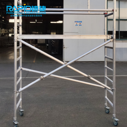 6061-T6 Aluminium Scaffolding Mobile Tower with Wheels Multipurpose Customize Height Aluminium Scaffolding Tower