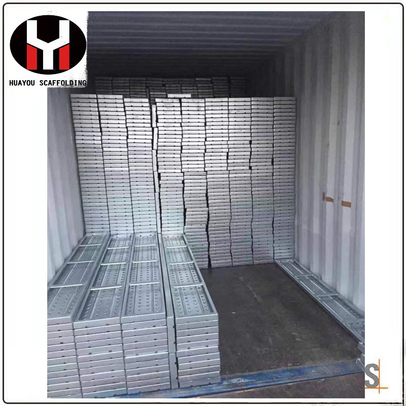Hy Scaffolding Galvanized Kwikstage Steel Plank/Steel Board with Hook Walk Through Scaffold