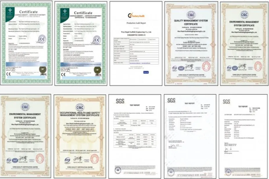 Scaffolding Quality Certificate