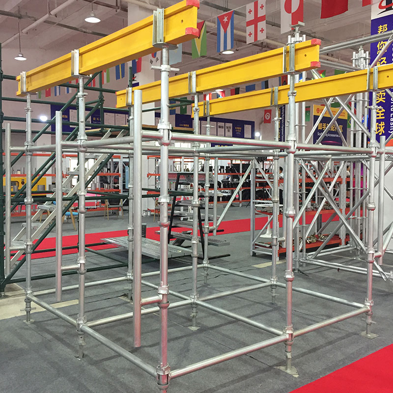 Steel Construction Building Material Cuplock Scaffolding System with Base Jack U Head Plank Ledger Intermediate Transom Standard