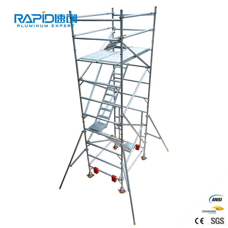 Aluminum Steps Scaffold Mobile Frame Ringlock Tubular Scaffolding System