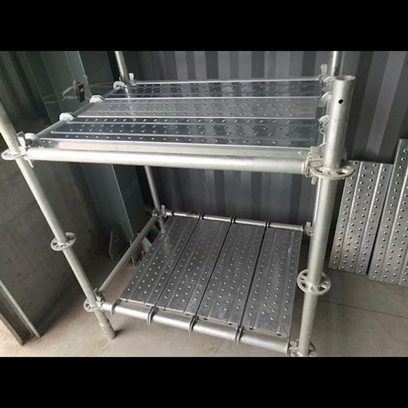 En12811 BS1139 400mm 450mm 210mm Metal Scaffolding Board Building Materials Galvanized Scaffold Steel Plank
