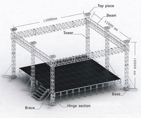 Concert Scaffolding Aluminum Truss System Wedding Stage Roof System Sale