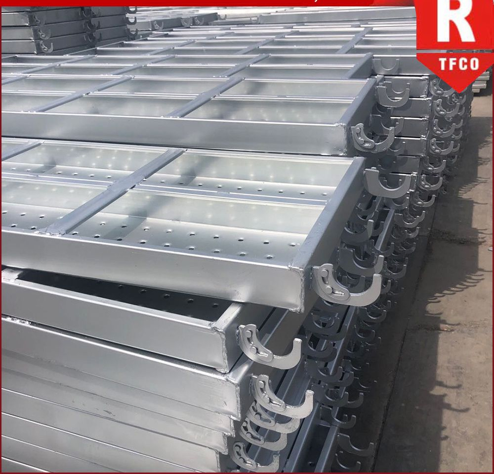 Q195 Galvanized Catwalk Steel Platform Plank Walk Boards with Hook in Frame and Ringlock Scaffold System for Construction
