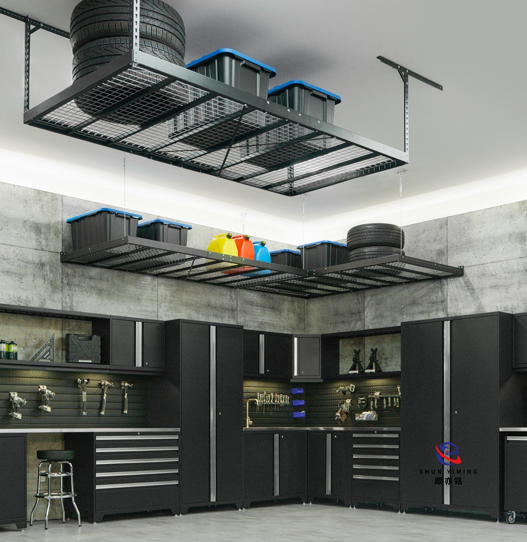 Modern Combined Workstation, Multi-functional Tool Station with Stainless Steel Top for Clean Room Use