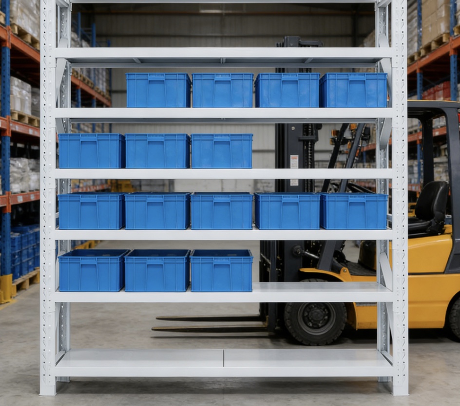 Adjustable 5-Layer Medium Duty Steel Shelving Storage Rack Shelves with Powder Coating Corrosion Protection 100kg 200kg 300kg
