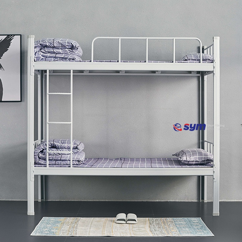 Tall Profile Metal Bed Frame with Headboard, Space Saving Steel Platform Bed Base for Shared Apartment Rentals