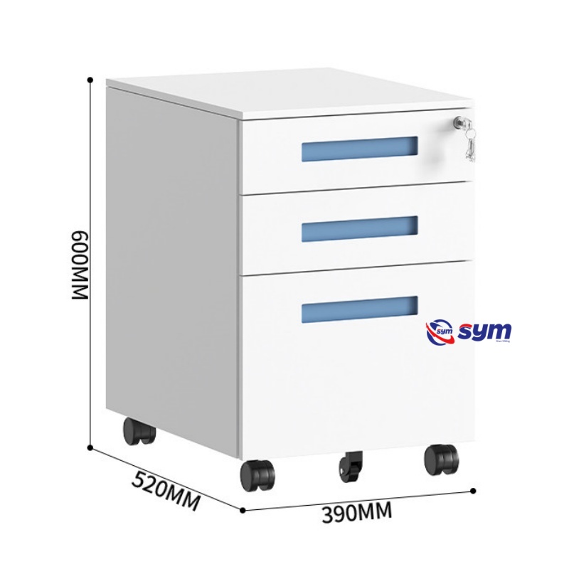 Wholesale 3 Drawer Metal Mobile Pedestal at Factory Price, Heavy Duty Steel Under Desk File Cabinet Bulk Supplier