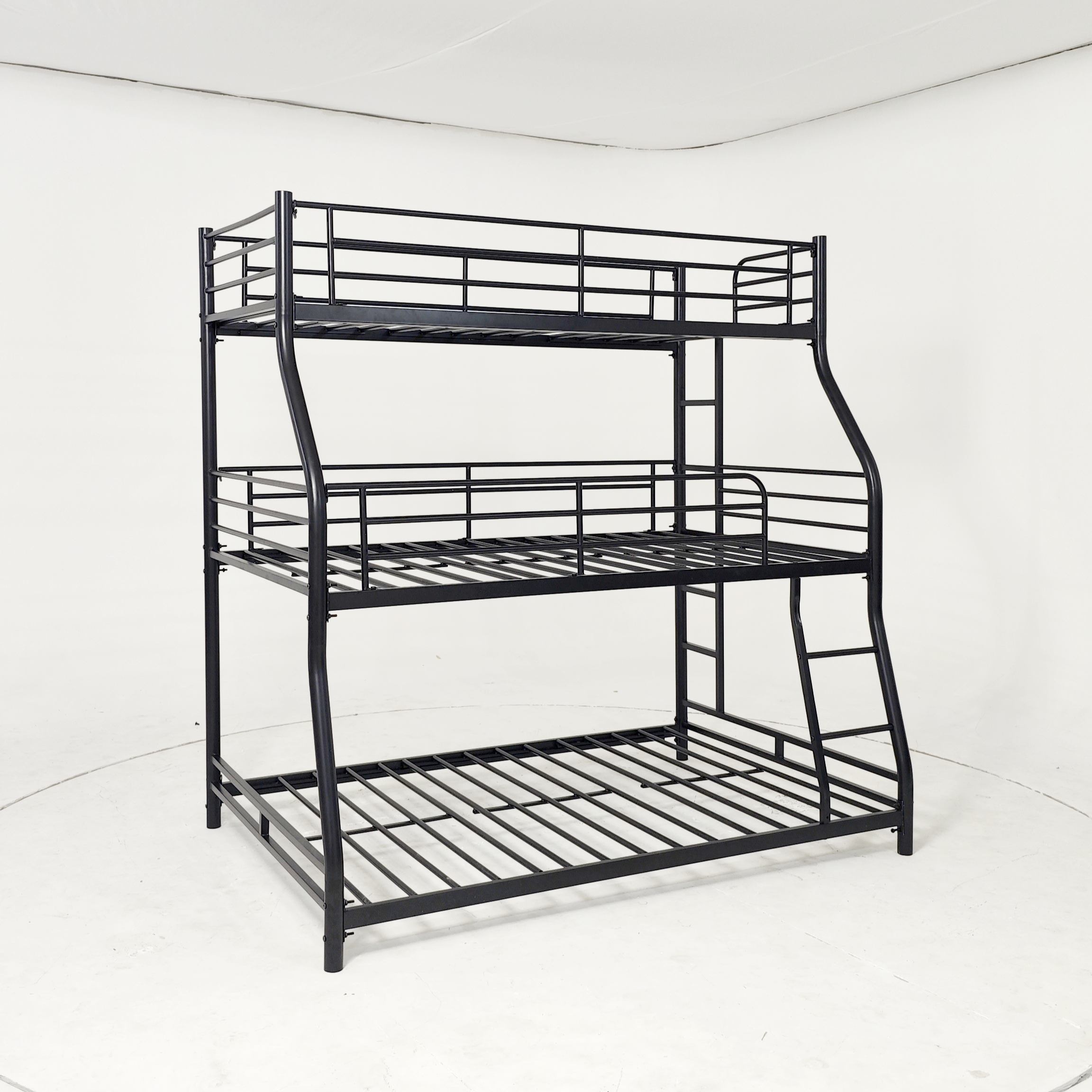 Top-Ranked Twin Over Full Steel Frame Bunk Bed with Red Bottom Finish, for College Dormitory or Construction Site Accommodation