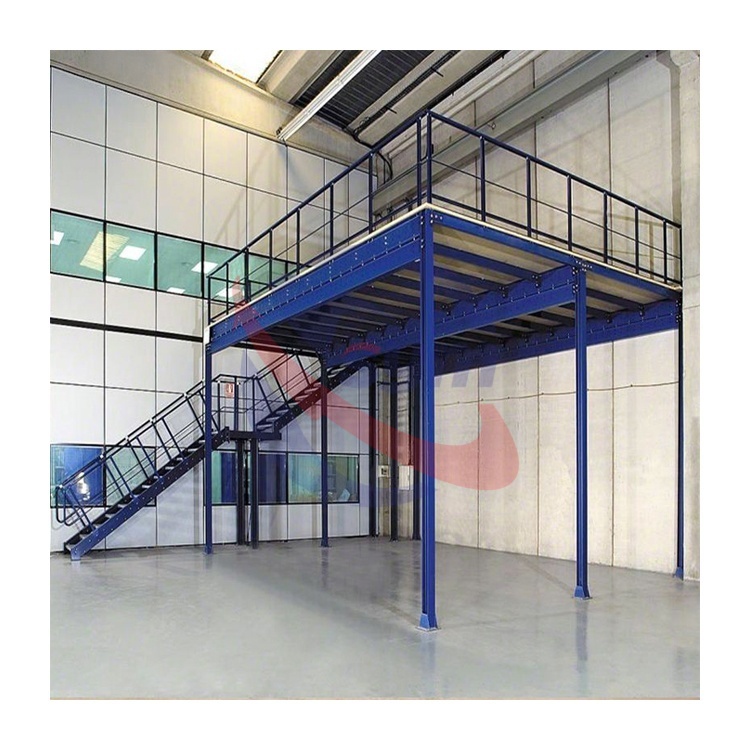 Two-tier Mezzanine Platform Industrial Storage Rack Heavy Duty Storage Shelves for Warehouse Expansion