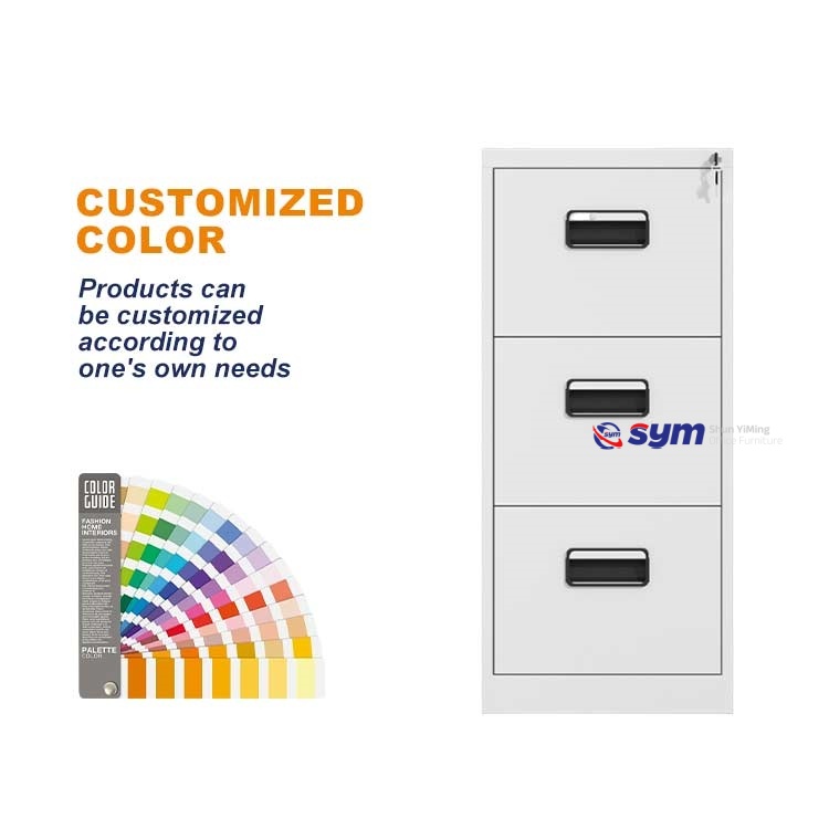 Interlocking Vertical Steel File Cabinet, High Security Metal Filing Cabinet with Full Extension Ball Bearing Slide