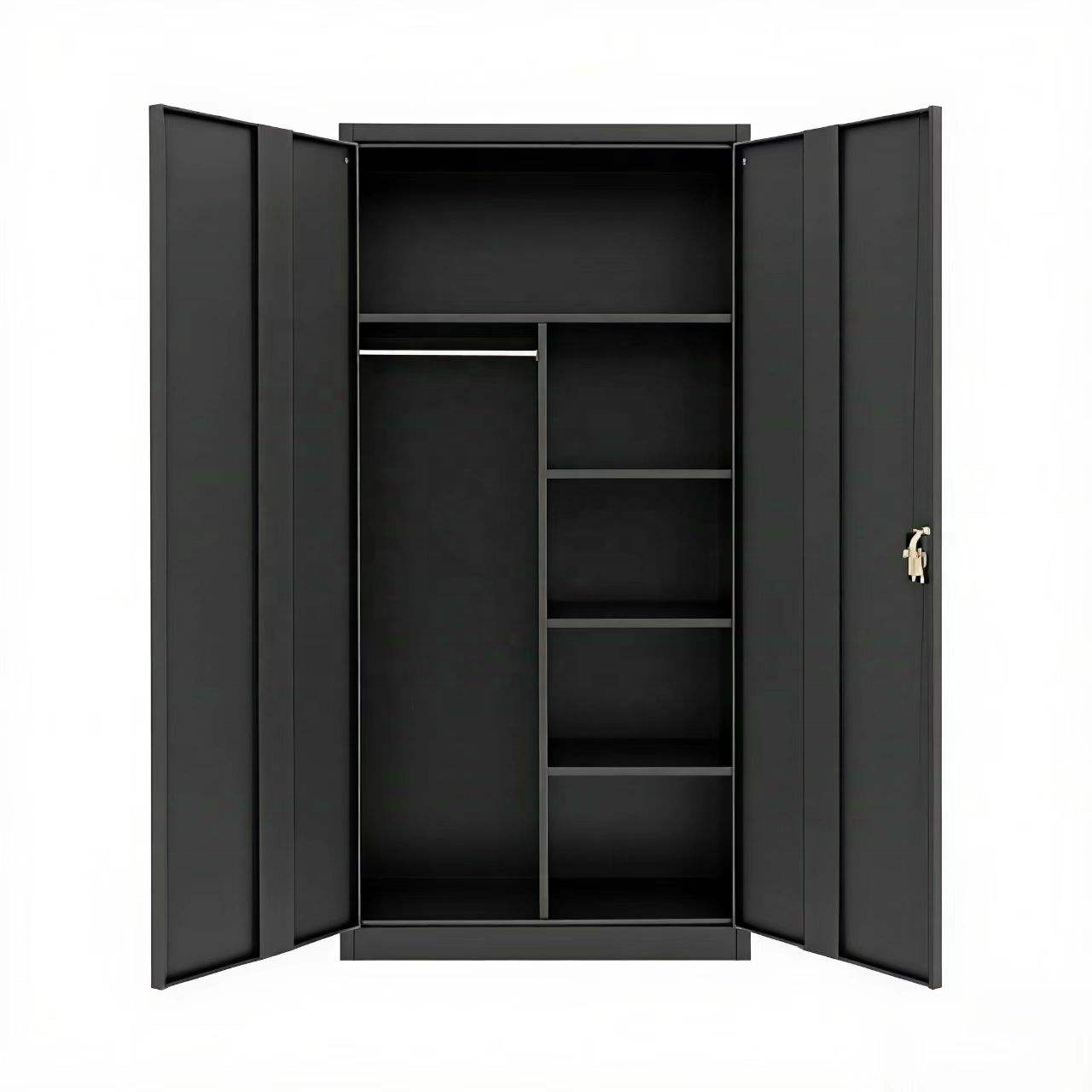 Modern Lockable 2-Door Steel Storage Locker Cabinet Metal Wardrobe for School Office Bedroom Hotel or Gym Use