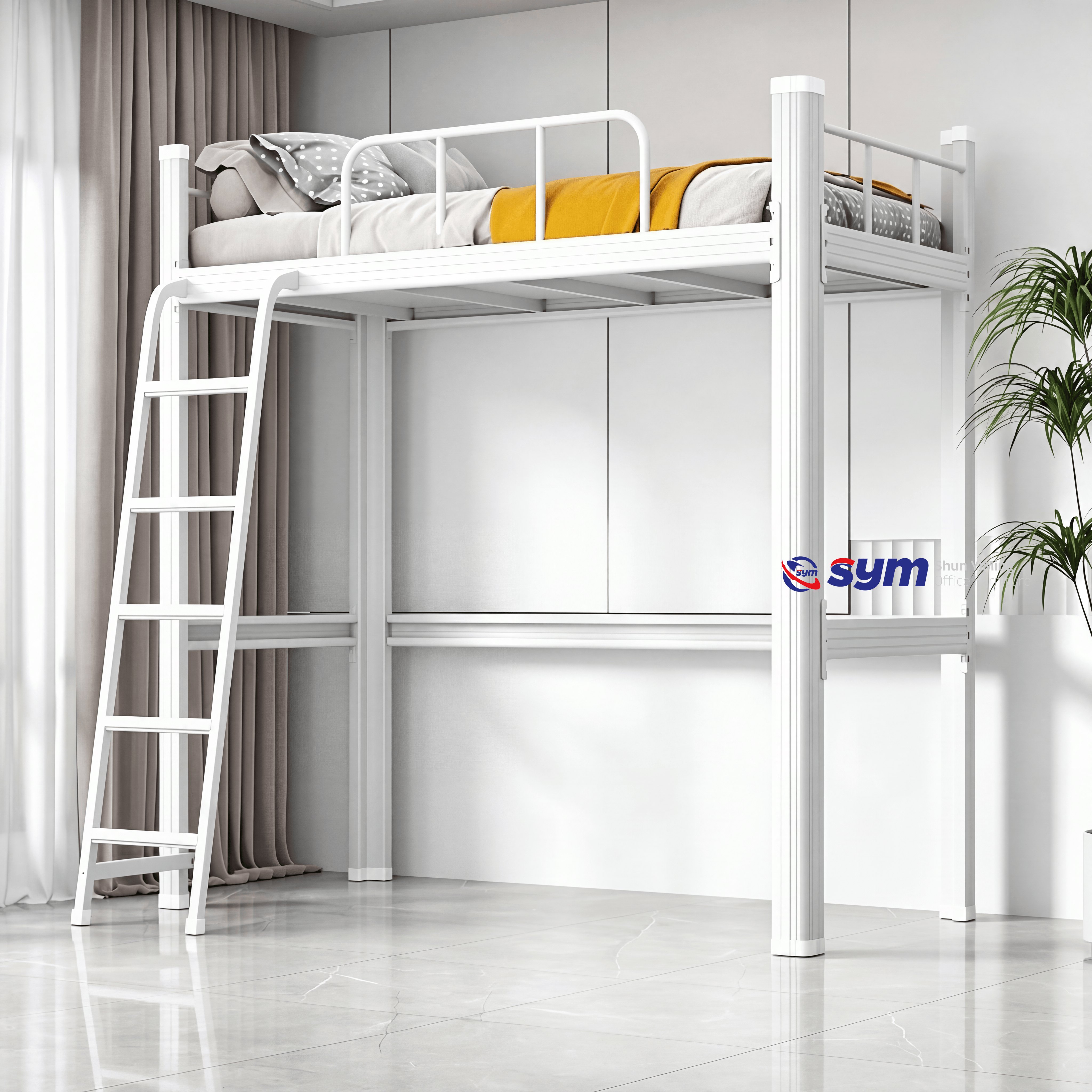 Vibration-free Metal Bed Frame with Solid Slats, Squeak-free Steel Platform Bed Base for Dormitory Living Room