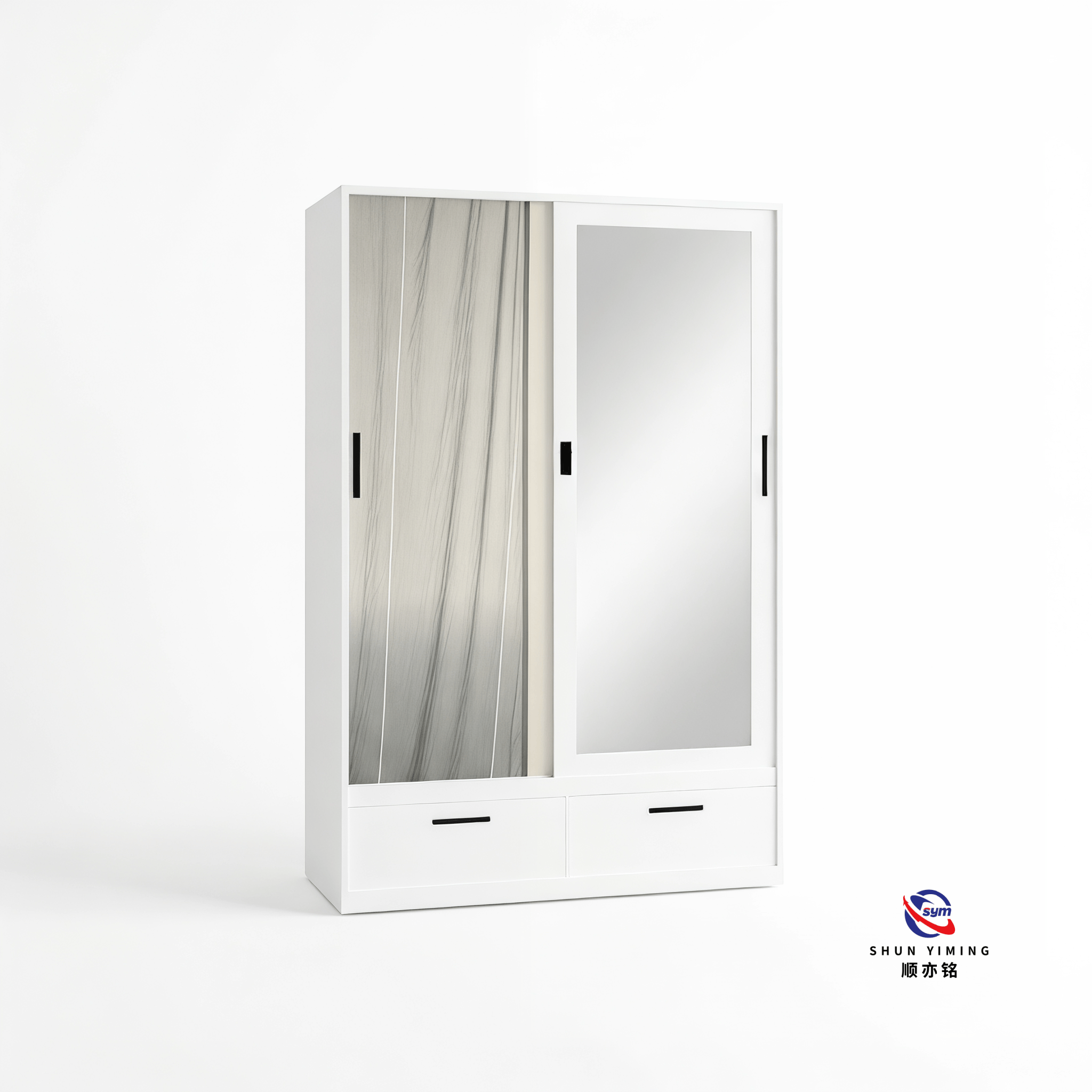 Vibrant Flower Printed Steel Wardrobe, Beautiful Metal Clothes Storage Cabinet for Master Bedroom Furniture Set