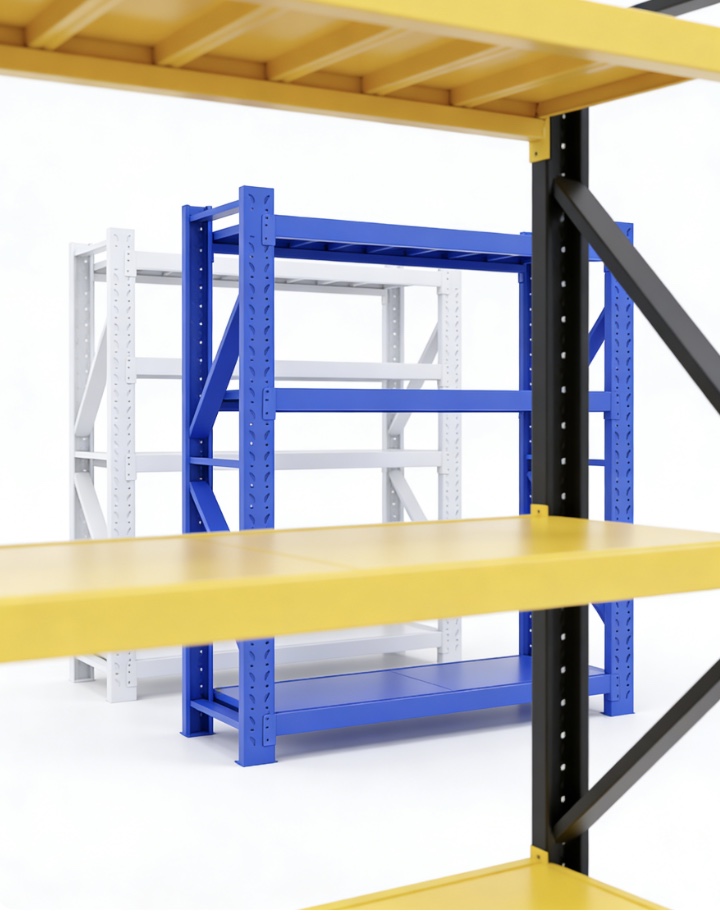 High Quality Adjustable Height Steel Storage Rack 100kg-500kg Load Bearing Warehouse Rack with Good Bearing Storage Shelves
