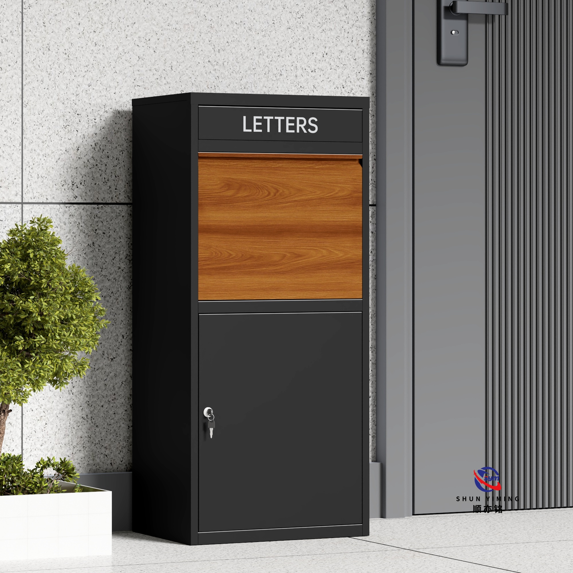 Weather-resistant Waterproof Stackable Outdoor Parcel Locker System Anti-rust Metal Intelligent Courier Box for Public Places