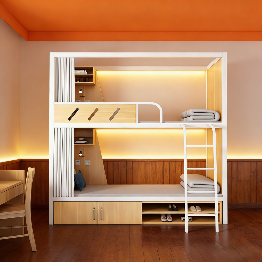 Durable Modern Metal Four-Person Dormitory Bed Space Capsule Design School Hotel Apartment Hospital Bedrooms Students Patients