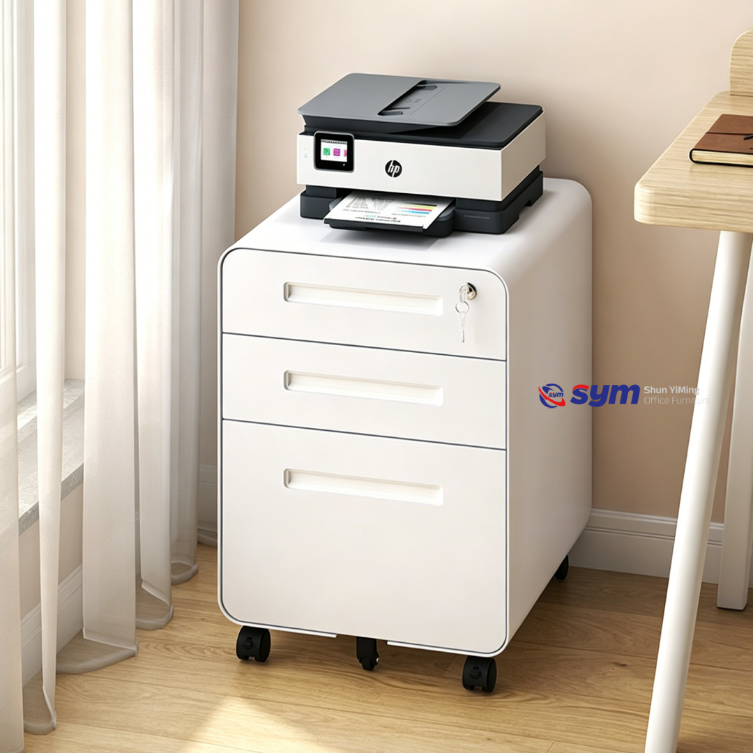 Top Rated 3 Drawer Steel Mobile Pedestal Factory, Durable Metal Under Desk File Storage Cabinet for Global Export