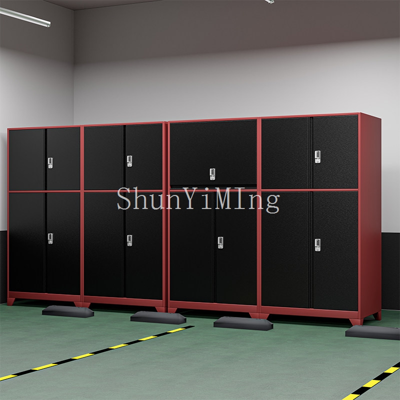 Heavy Duty Carbon Steel Garage Storage Cabinet with Electronic Combination Wide Elevated Storage Locker for Parking Lot