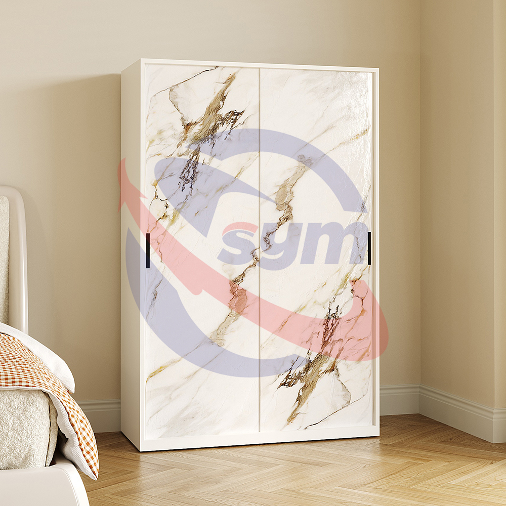 Anti Rust Metal Wardrobe with Floral Printing Steel Bedroom Closet for Coastal City High Humidity Environment