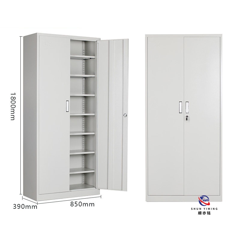 Space Saving Metal Storage Cabinet KD Steel Filing Cupboard with 3 Adjustable Shelves for Commercial Office Use