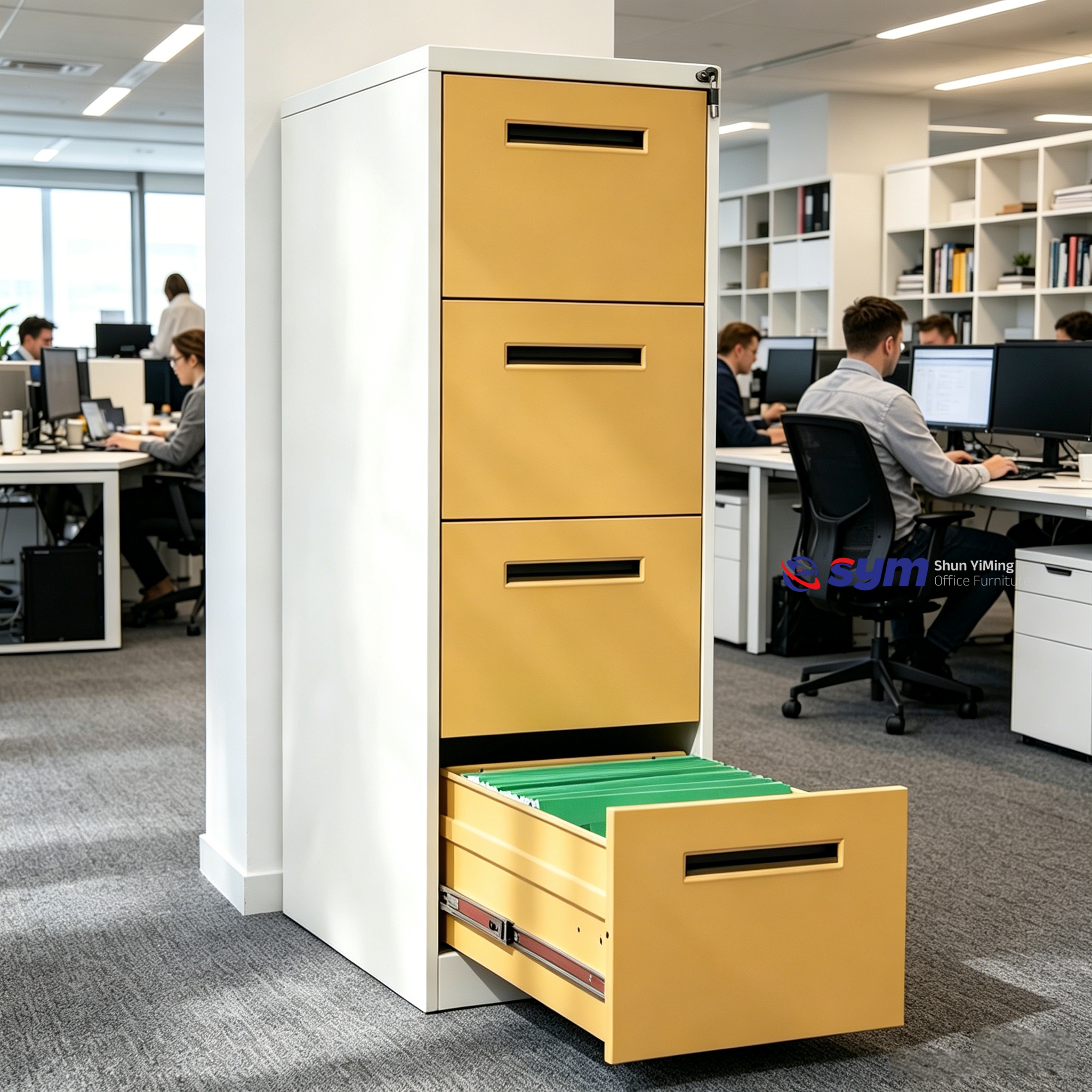 High Security Steel Lateral File Cabinet, Explosion-proof Metal Document Safe Cupboard for Financial Institution