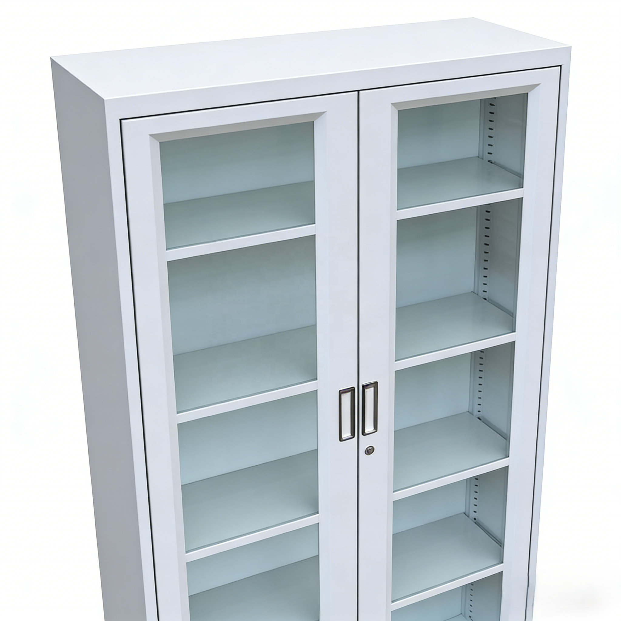Commercial Steel Filing Cabinet with Swing Glass Door Durable Steel Cupboard with Glass Front for Office Storage