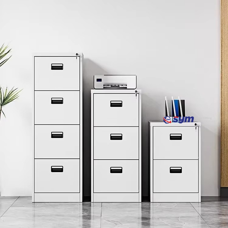 Modern Metal Vertical File Cabinet for Letter Folders, Steel Under Desk Document Storage Unit with Lockable Wheels