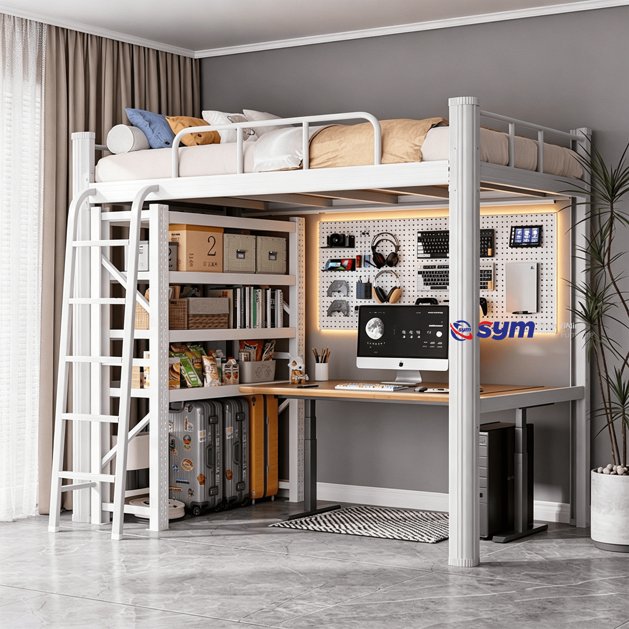 Maximized Container Loading Metal Bed Frame, Heavy Duty Steel Platform Bed Base for High Volume Wholesale Export