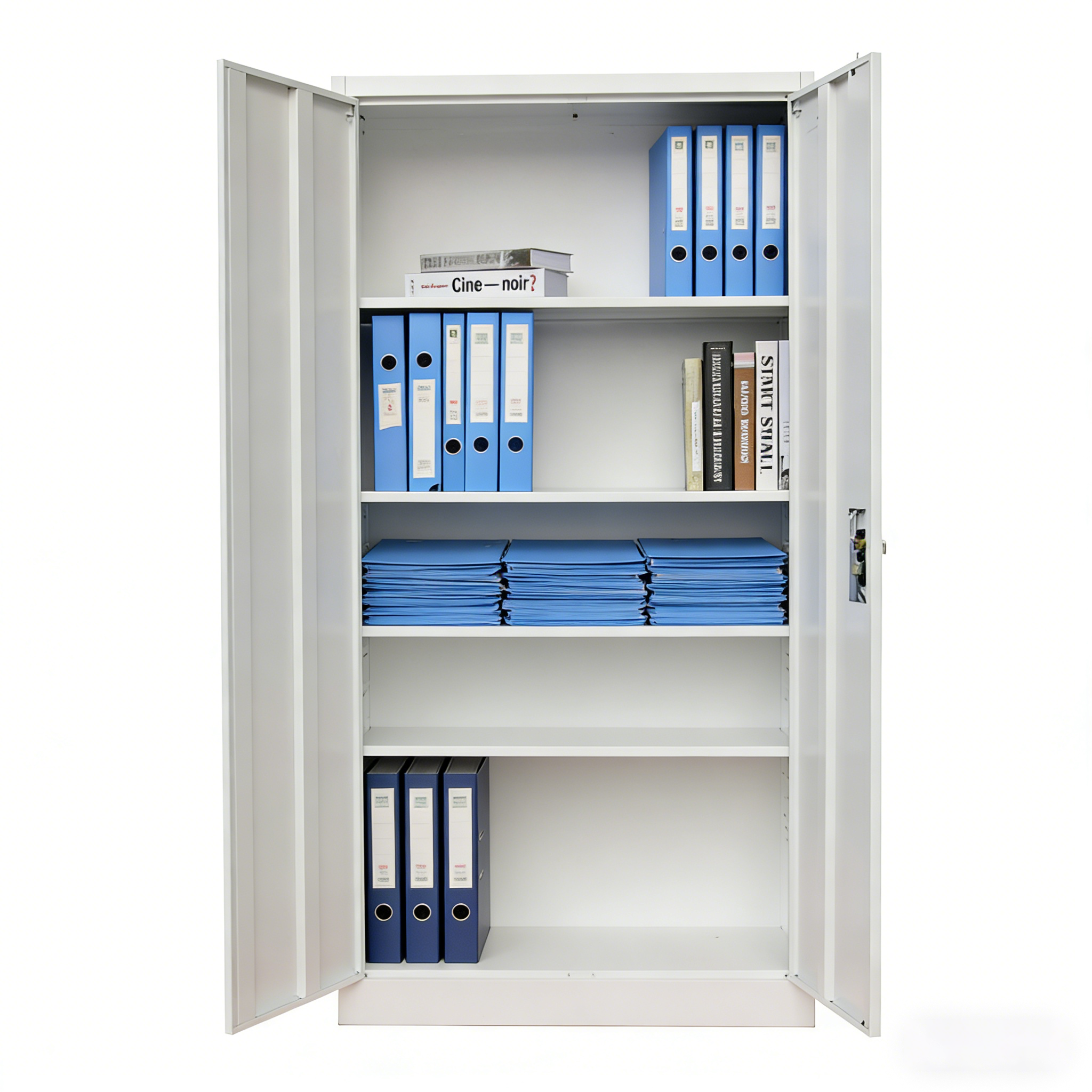 Hot Selling 2-Door Modern Metal Storage File Cabinet 4 Shelves Durable Steel for Office Home Warehouse or Workshop