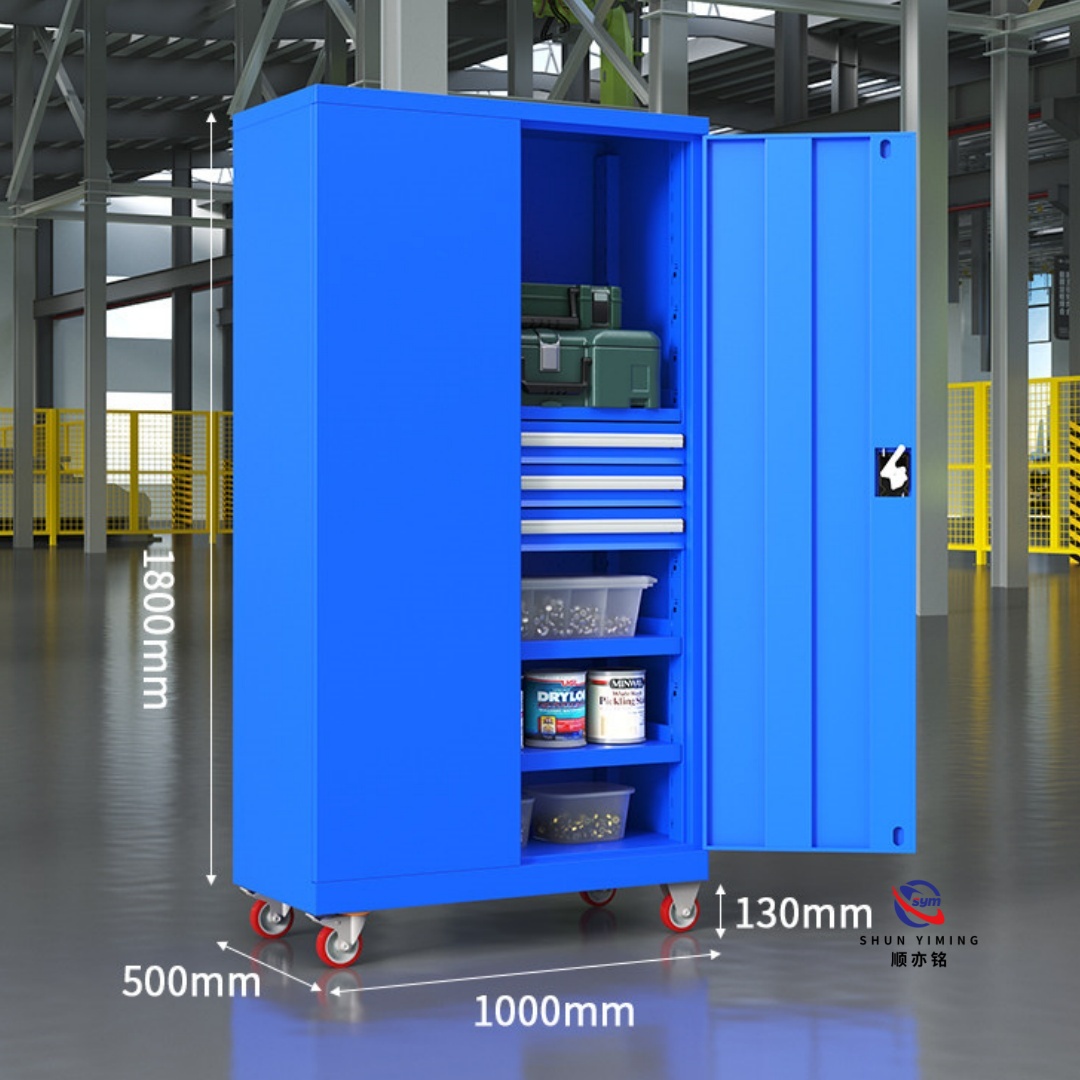 Electrostatic Powder Coated Metal Tool Cabinet, Anti-rust Steel Garage Storage Organizer with  Smooth Drawers