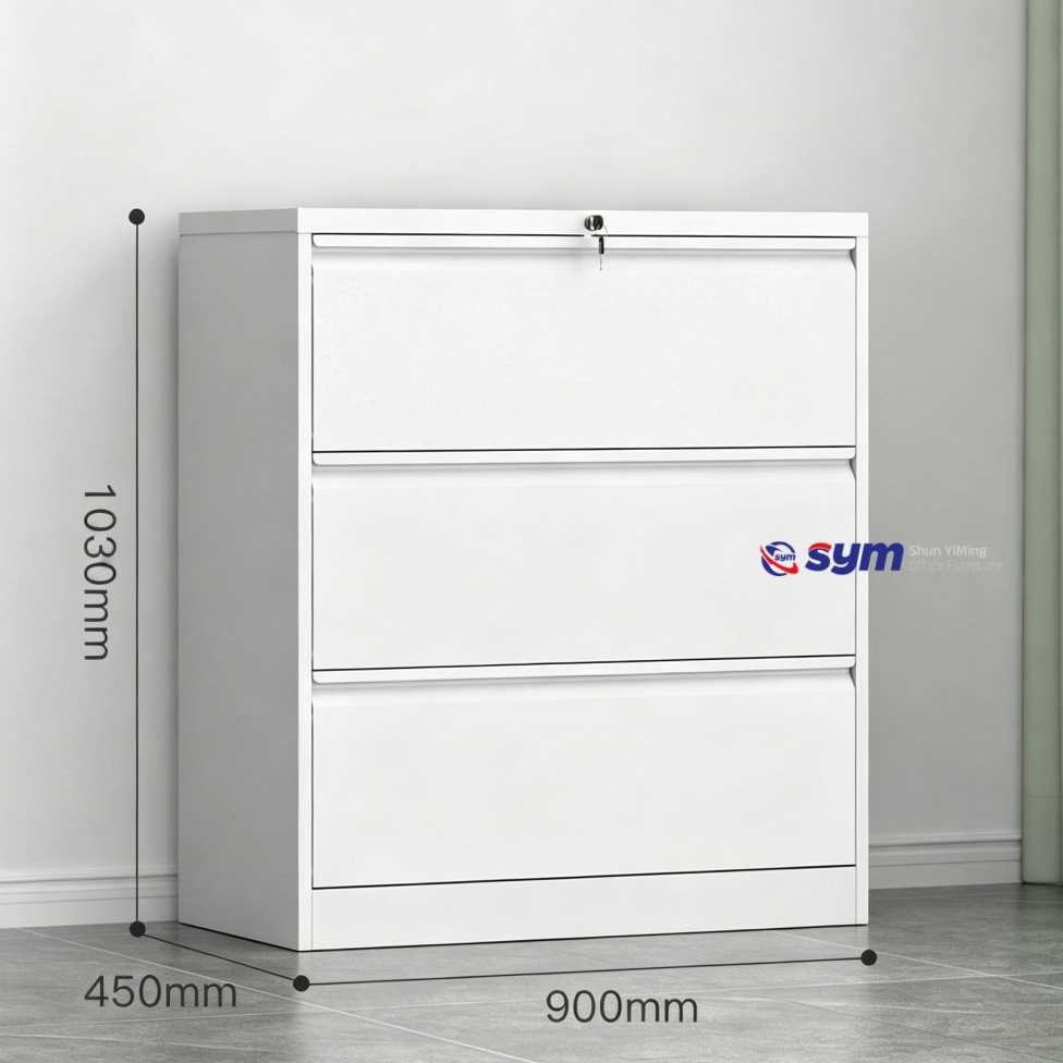Modern Metal Vertical File Cabinet for Letter Folders, Steel Under Desk Document Storage Unit with Lockable Wheels