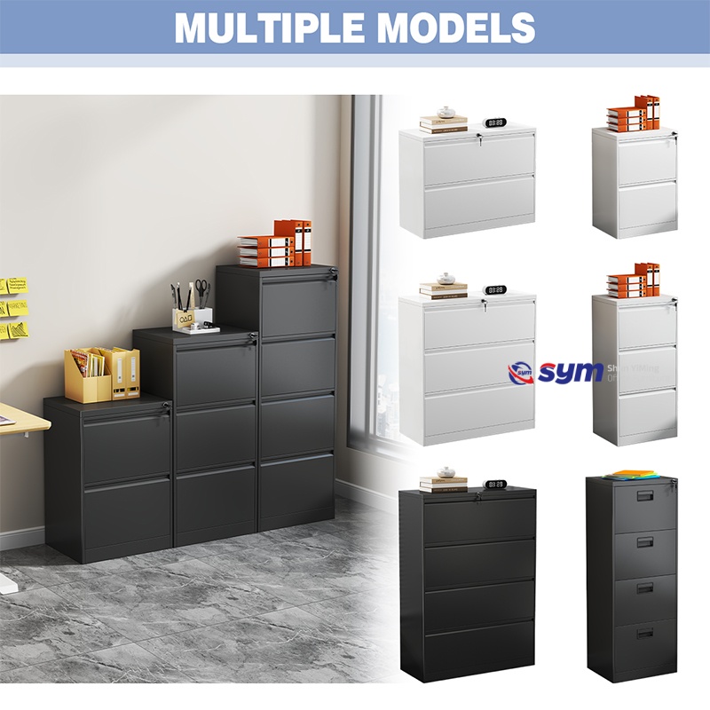 Lateral Steel File Cabinet for Letter Size Files, Durable Metal Office Storage Cupboard with Safety Interlock Set