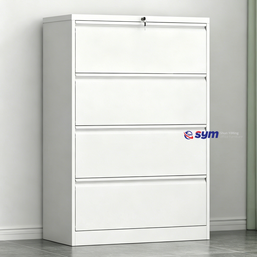 Secure Steel Lateral File Cabinet for Important Documents, Metal File Organizer with Digital Electronic Lock Set