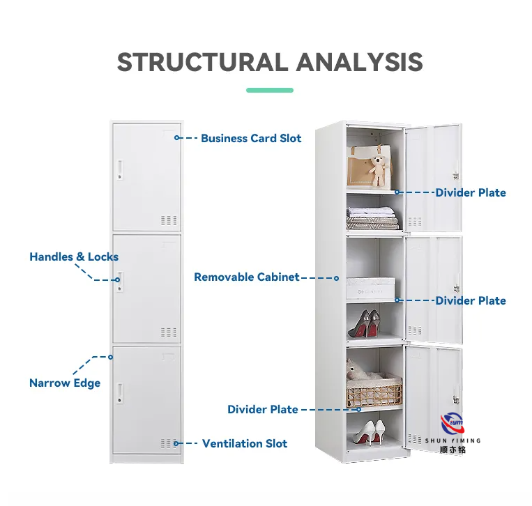 High Density Loading Steel Locker, Cost-effective Metal Wardrobe Solution for Large Volume Project Sales -  4 Layers