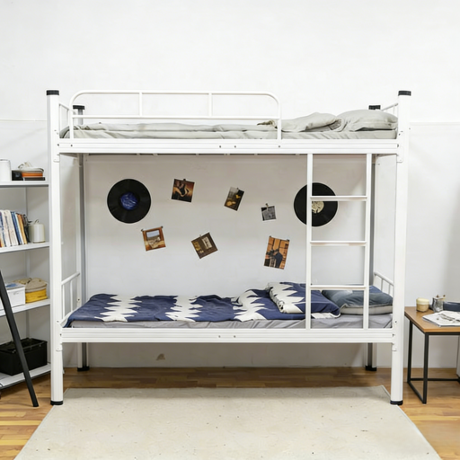 China Manufacturer Wholesale Modern Heavy Duty  Steel Bed, High-Quality Metal Bed Frame for School Bedroom Furniture