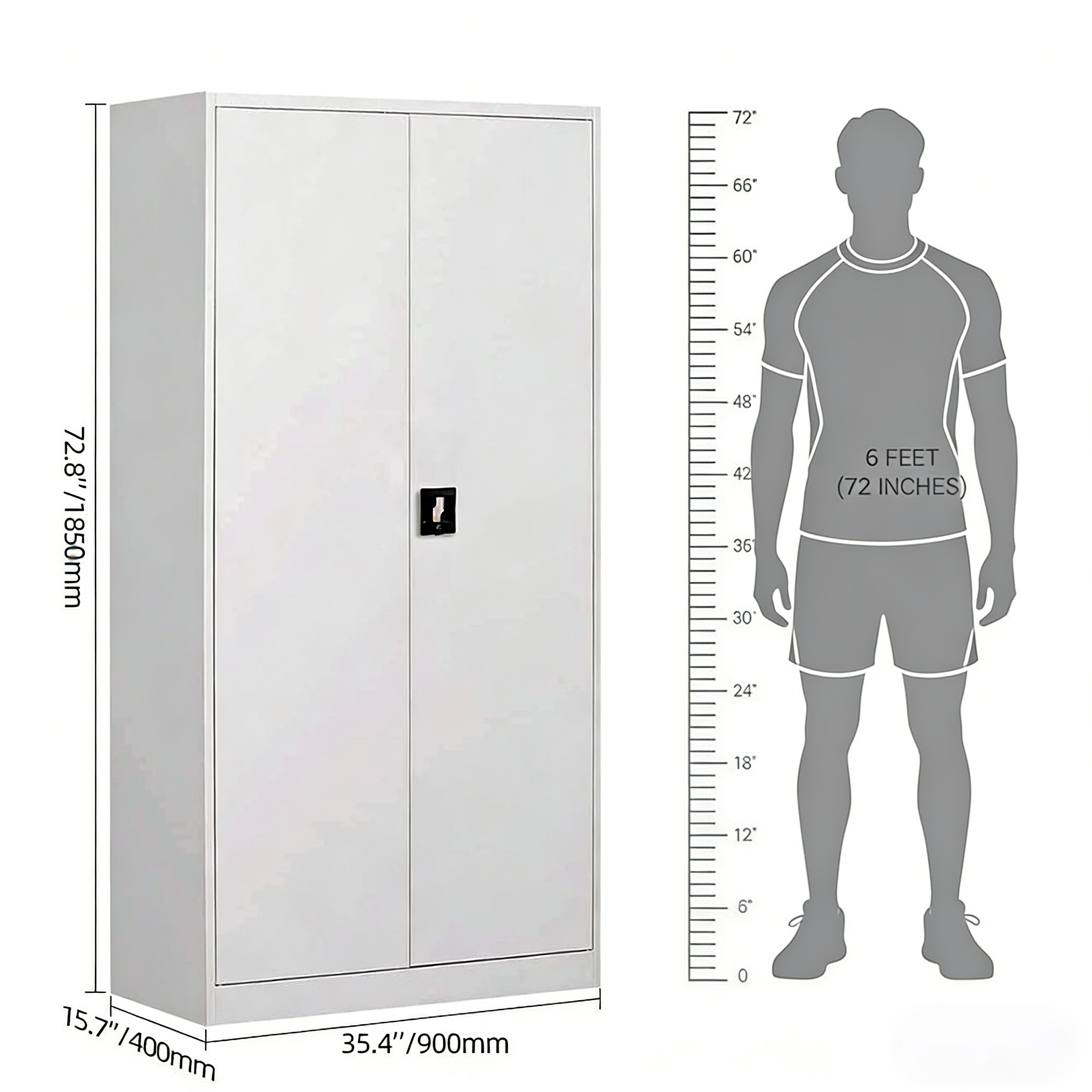 Modern 2-Door Steel Storage Wardrobe Versatile Home Furniture for Bedroom Kitchen or Office Storage Solutions