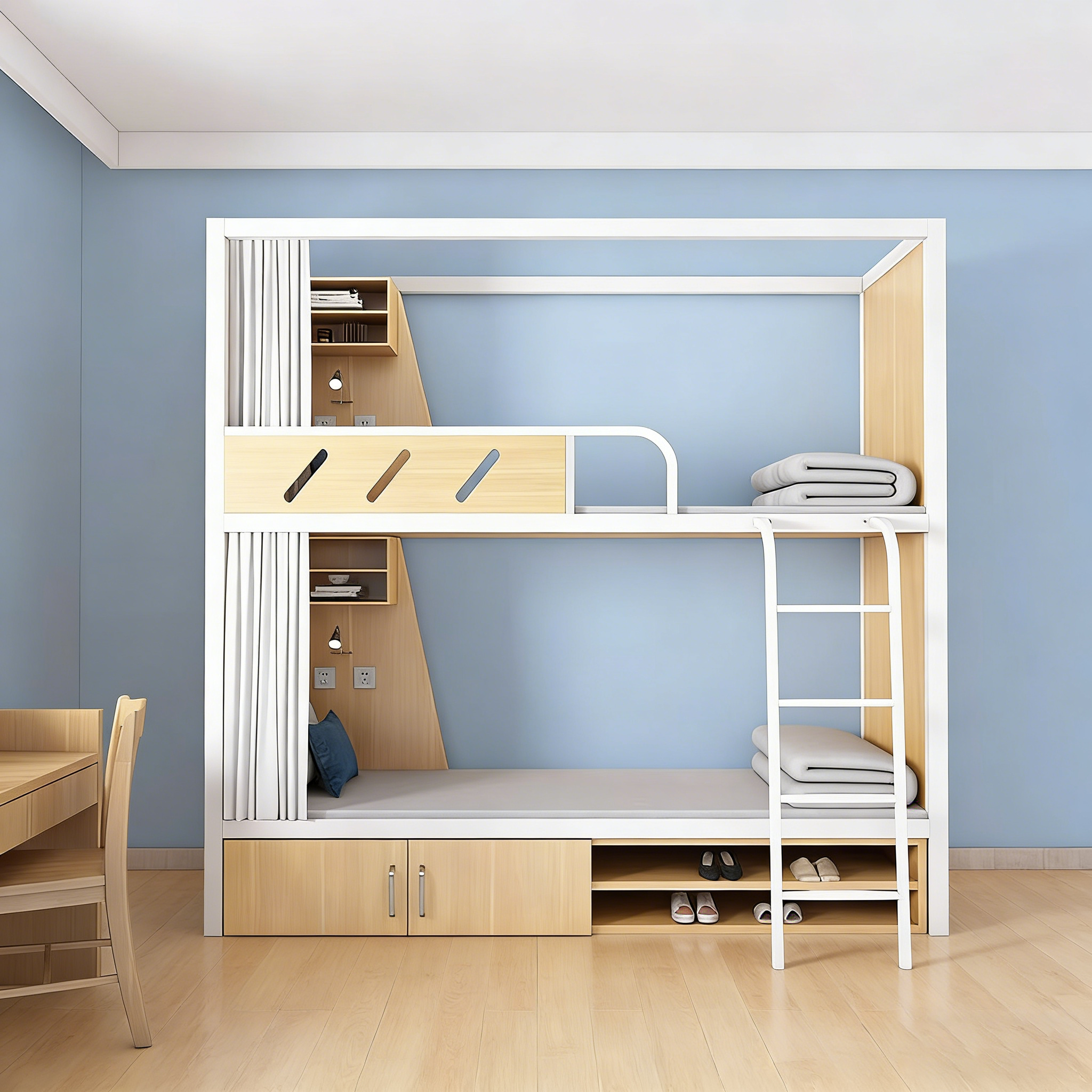 Space Capsule Bed School Solid Wood and Metal Simple Bed Hostel Hostel Bunk Dormitory Apartment Beds