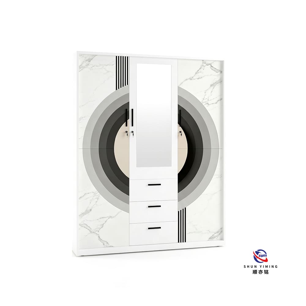 Walk-in Style Printed Steel Wardrobe, High End Metal Bedroom Storage Closet with Custom Graphic Pattern Printing